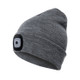 Unisex Warm Winter Polyacrylonitrile Knit Hat Adult Head Cap with 4 LED Lights(Grey)