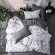 Luxury Bedding Black Marble Pattern Set Sanded Printed Quilt Cover Pillowcase, Size:228x228 cm(Colored Glass)