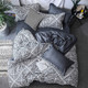Luxury Bedding Black Marble Pattern Set Sanded Printed Quilt Cover Pillowcase, Size:228x228 cm(Mochi)