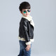 Solid Color Lapel Leather Jacket, Style: Plus Velvet (Color:Black Size:160)