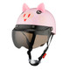 BYB 810 Children Cartoon Electric Motorcycle Helmet, Specification: Tea Color Short Lens(Summer Pig)