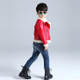 Solid Color Lapel Leather Jacket, Style: Plus Velvet (Color:Red Size:150)