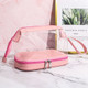 2 PCS Large-Capacity Dry And Wet Separation Waterproof Wash Transparent Bag Travel Cosmetic Storage Bag(Transparent pink)