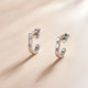 S925 Sterling Silver Star Crutch Ear Studs Women Earrings(Silver)