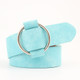Casual Needleless Round Buckle Wide  PU Leather Belt for Women, Belt Length:103cm(Sky blue)