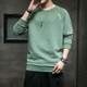 Fall/winter Loose Sweater Men Bottoming Shirt (Color:Green Size:XXXXL)