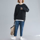 Loose Belly Slimming Top Plus Velvet Thick Sweater (Color:Black Size:XXXL)