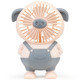 SQ2143 USB Charging Small Pig Fan Button Hand-Held Quiet Fan(Gray)