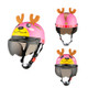 BYB 810 Children Cartoon Electric Motorcycle Helmet, Specification: Tea Color Short Lens(Summer Pink Elk)