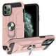 War-god Armor TPU + PC Shockproof  Magnetic Protective Case with Ring Holder For iPhone 11 Pro(Rose Gold)