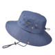 Outdoor Sun Hat Hiking Big Brim Breathable Sunscreen Fisherman Hat(Navy)