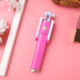 K08 Portable Foldable Wireless Bluetooth Shutter Remote Selfie Stick for iPhone and Android Phones, Tripod is not Included(Pink)