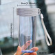 350ml Leak Proof  Brief Transparent Plastic Water Bottle With Handle Strap For Outdoor, Home And Office Using(Blue)