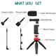 ADAI VK-01 Live Broadcast Video Shooting Mobile Phone Microphone Tripod Set for 3.5mm Audio Input Device(Red)