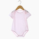 Baby Bamboo Fiber Short-sleeved Bodysuit (Color:Pink Size:90)