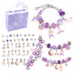 TZ-05 63 In 1 Colorful Crystal Cartoon DIY Jewelry Children Bracelet(Purple Suit)