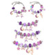 TZ-05 63 In 1 Colorful Crystal Cartoon DIY Jewelry Children Bracelet(Purple Suit)