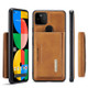 For Google Pixel 5a 5G DG.MING M2 Series 3-Fold Multi Card Bag + Magnetic Back Cover Case(Brown)