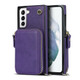 For Samsung Galaxy S21 Cross-body Zipper Big Wallet Bag Square Phone Case(Purple)