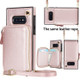 For Samsung Galaxy S10e Cross-body Zipper Big Wallet Bag Square Phone Case(Rose Gold)