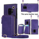 For Samsung Galaxy S9 Cross-body Zipper Big Wallet Bag Square Phone Case(Purple)