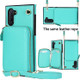 For Samsung Galaxy Note10 Cross-body Zipper Big Wallet Bag Square Phone Case(Mint Green)