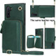 For Samsung Galaxy Note10 Cross-body Zipper Big Wallet Bag Square Phone Case(Emerald)