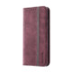 For Samsung Galaxy S20 Ultra Splicing Skin Feel Magnetic Leather Phone Case(Wine Red)