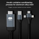 P8J Aluminum 3 in 1 8 Pin + Micro USB + USB-C / Type-C to HDTV Cable, Cable Length: 2m