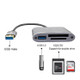 3 in 1 USB3.0 to USB/XQD/SD Card Reader