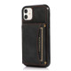 Three-fold Leather Phone Case with Card Slot & Wallet & Holder For iPhone 11(Black)