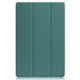 For Lenovo Tab P12 Pro 12.6 Three-folding Holder Custer Texture Leather Tablet Case(Dark Green)