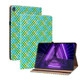 For Lenovo Tab K10 Color Weave Leather Tablet Case with Holder(Green)