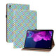 For Lenovo Tab P11 TB-J606F Color Weave Leather Tablet Case with Holder(Rainbow)