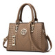 Embroidery Messenger Bags Women Leather Handbags  Bags for Women Hand Bag(Khaki)