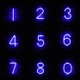 Blue Letter Number Neon Lights Holiday Decoration Lights(Number 4)