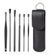 5 Sets 6 In 1 Stainless Steel Spring Spiral Portable Ear Pick, Specification: Black