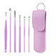 5 Sets 6 In 1 Stainless Steel Spring Spiral Portable Ear Pick, Specification: Purple