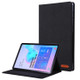 For Galaxy Tab S6 / T860 / T865 Cloth Teature Horizontal Flip PU Leather Case with with Holder & Card Slots & Pen Slot(Black)