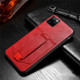 For iPhone 11 Pro SULADA Shockproof TPU + Handmade Leather Protective Case with Holder & Card Slot & Hand Strap(Red)