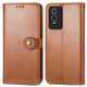 For vivo Y76s Solid Color Leather Buckle Phone Case(Brown)