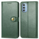 For Motorola Moto G51 Solid Color Leather Buckle Phone Case(Green)