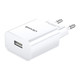 USAMS US-CC075 T18 2.1A Single USB Travel Charger, EU Plug (White)