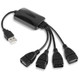 Universal 4 Port USB 2.0 480Mbps High Speed Cable Hub for PC(Black)