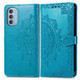 For Motorola Moto G51 Mandala Flower Embossed Flip Leather Phone Case(Blue)