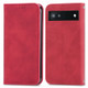 For Google Pixel 6a Retro Skin Feel Magnetic Horizontal Flip Leather Phone Case(Red)