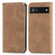 For Google Pixel 6a Retro Skin Feel Magnetic Horizontal Flip Leather Phone Case(Brown)