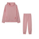 Autumn Winter Loose Hooded Plus Fleece Sweater + Trousers Suit for Ladies (Color:Pink Size:XL)