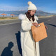 Big Fur Collar Down Padded Jacket (Color:White Size:XL)