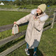 Loose Thickening Big Fur Collar Down Padded Jacket (Color:White Size:L)